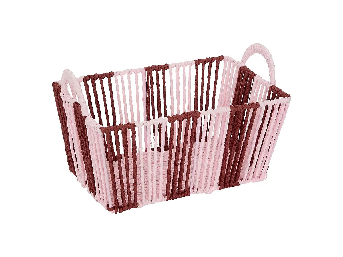 Lot de 3 Paniers Tressés "Chéri" 37cm Rouge Grenat