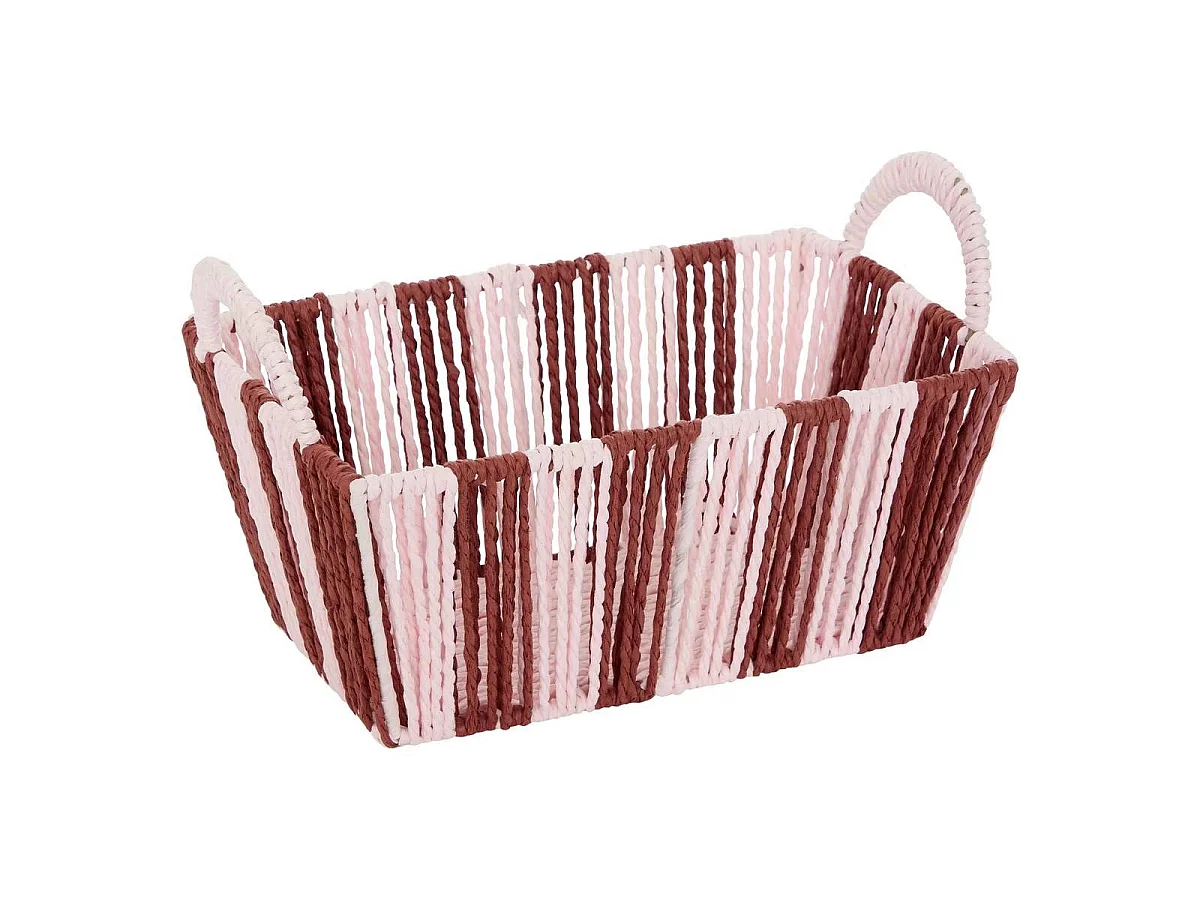 Lot de 3 Paniers Tressés "Chéri" 37cm Rouge Grenat