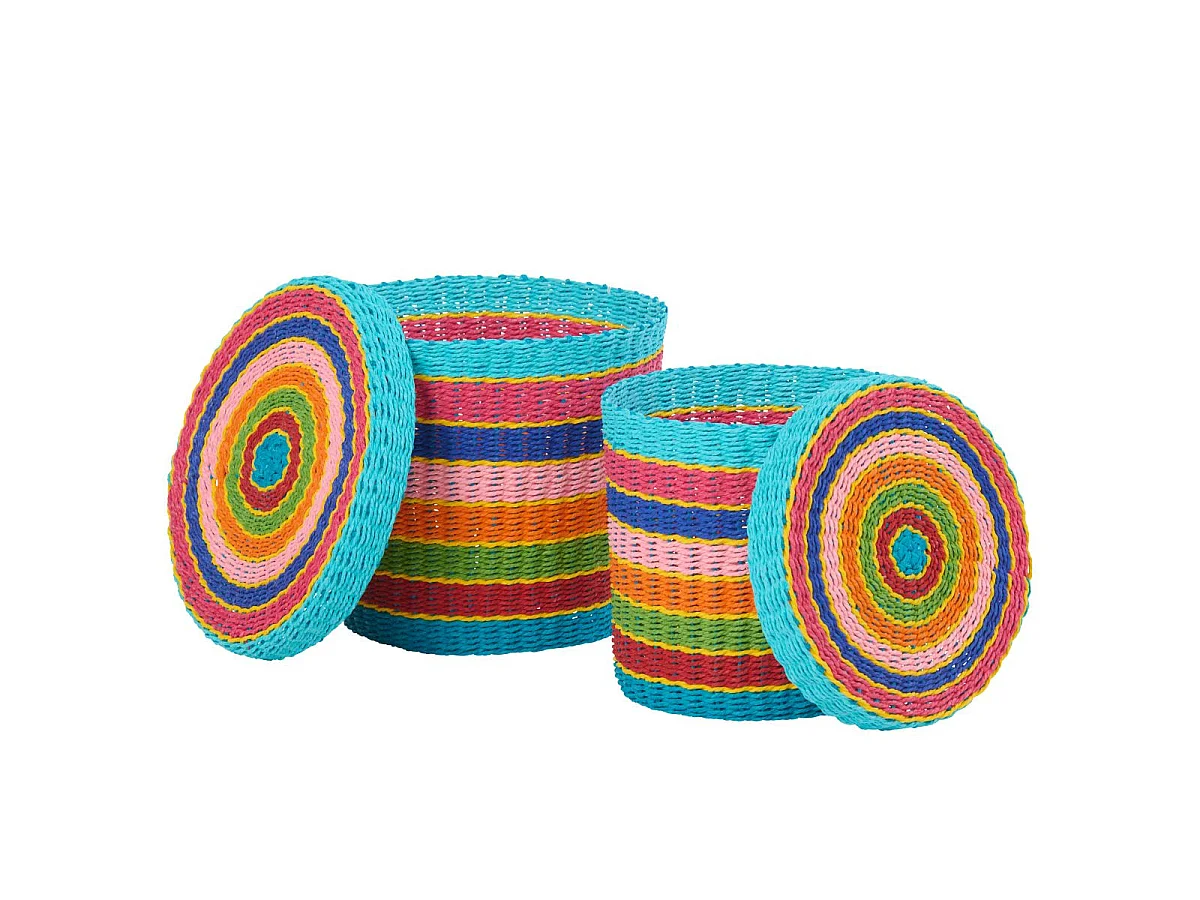 Lot de 2 Paniers de Rangement "Seann" 32cm Multicolore