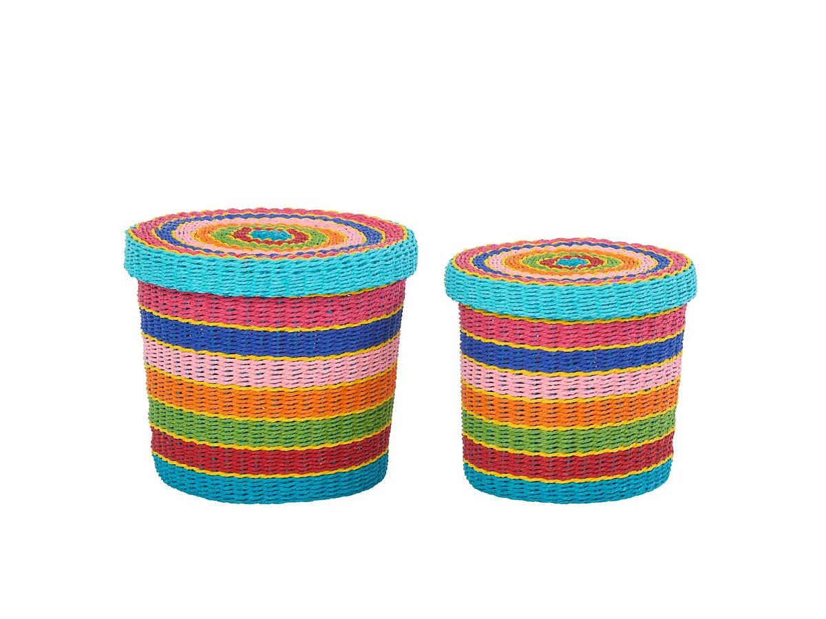 Lot de 2 Paniers de Rangement "Seann" 32cm Multicolore