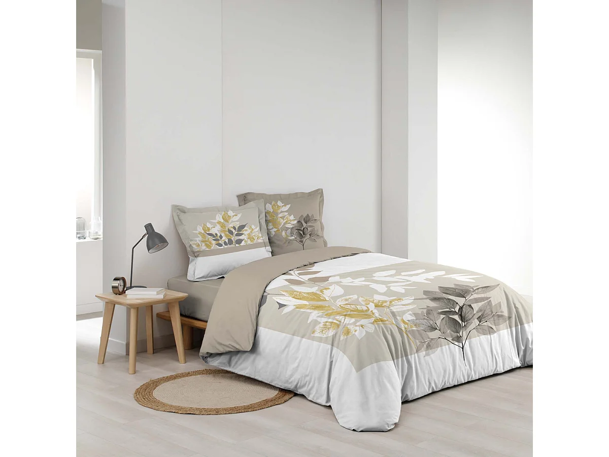 Parure de Lit 3 Pièces "Enora" 240x220cm Beige