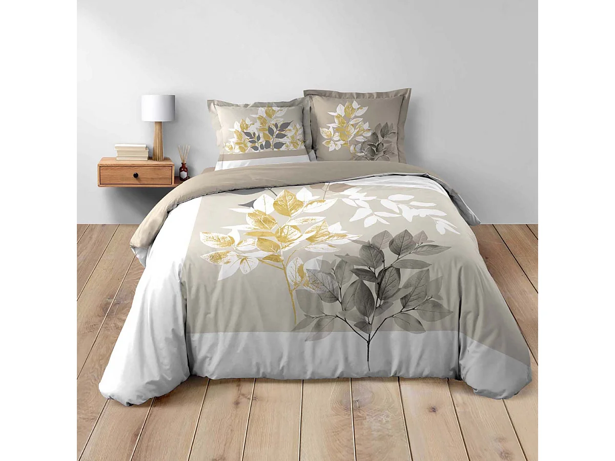 Parure de Lit 3 Pièces "Enora" 240x220cm Beige