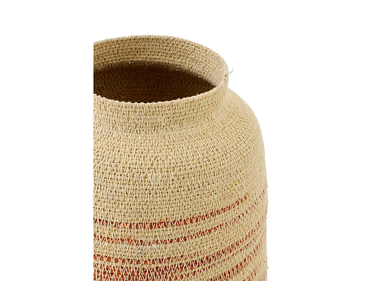 Panier Déco en Jonc "Galene" 29cm Naturel & Orange