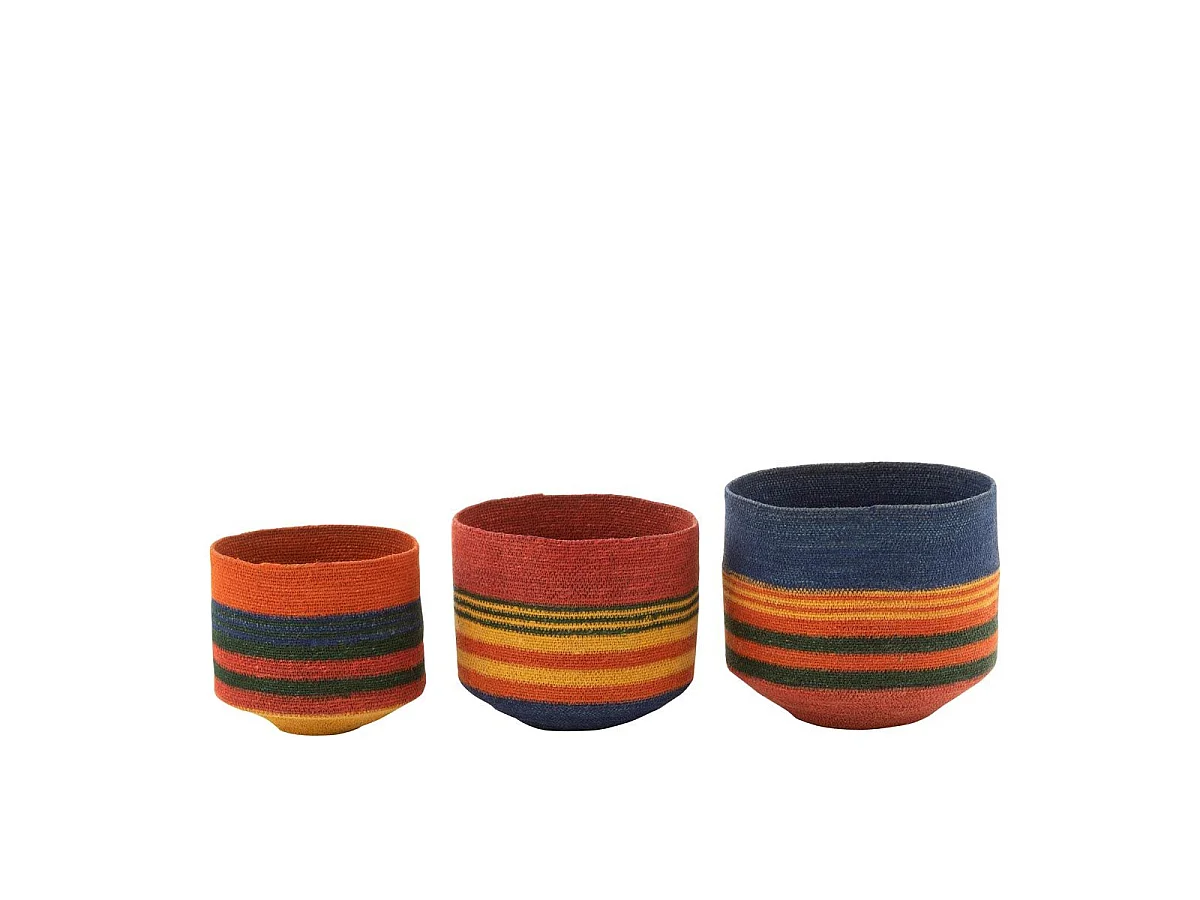 Lot de 3 Paniers Déco "African Desire" 30cm Multicolore