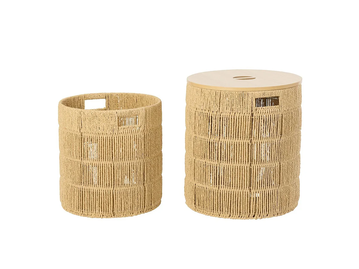 Lot de 2 Paniers de Rangement "Ryan" 46cm Naturel