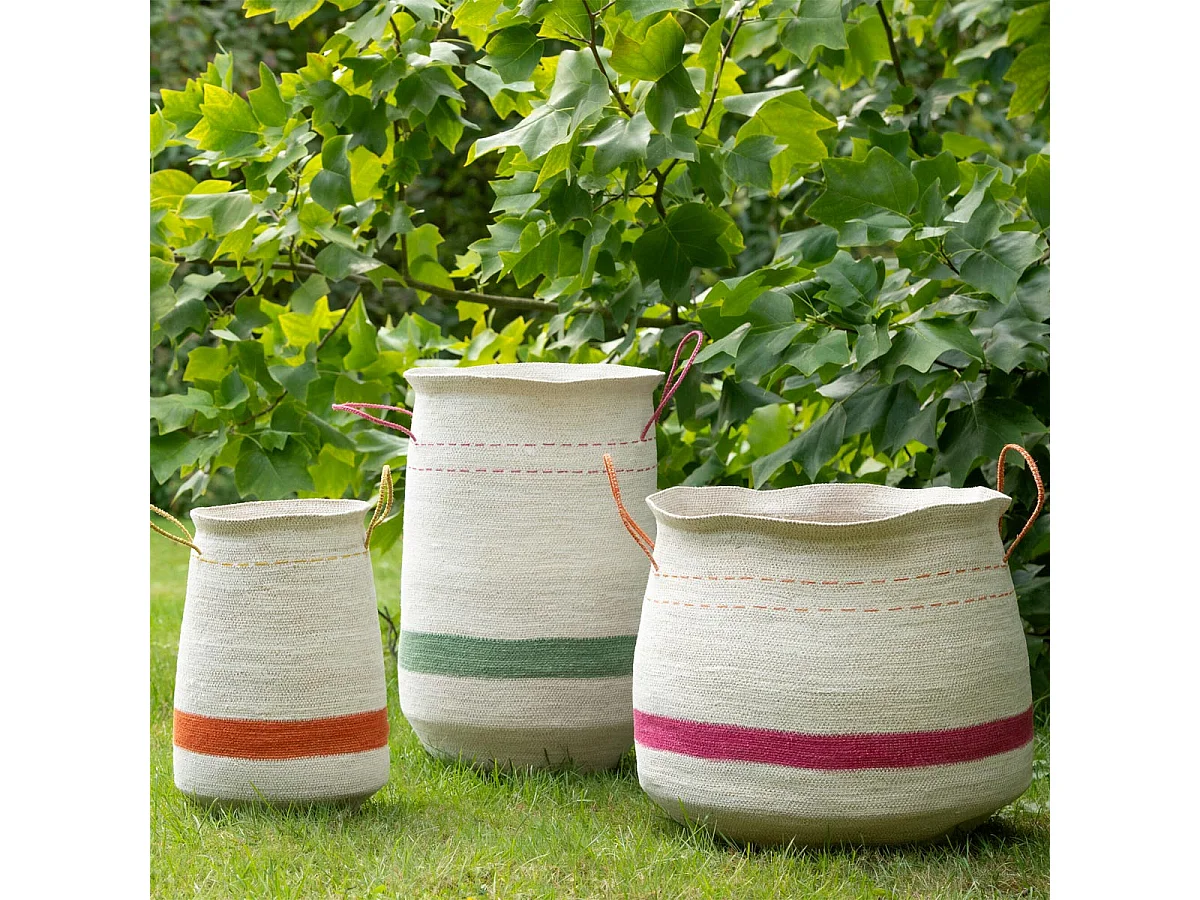 Lot de 3 Paniers en Jonc "Rory" 59cm Multicolore