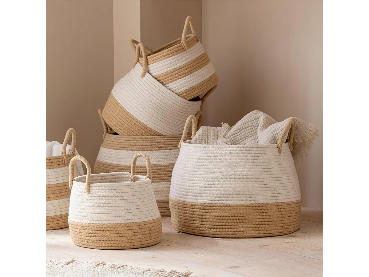 Lot de 3 Paniers de Rangement "Refugio" 38cm Naturel