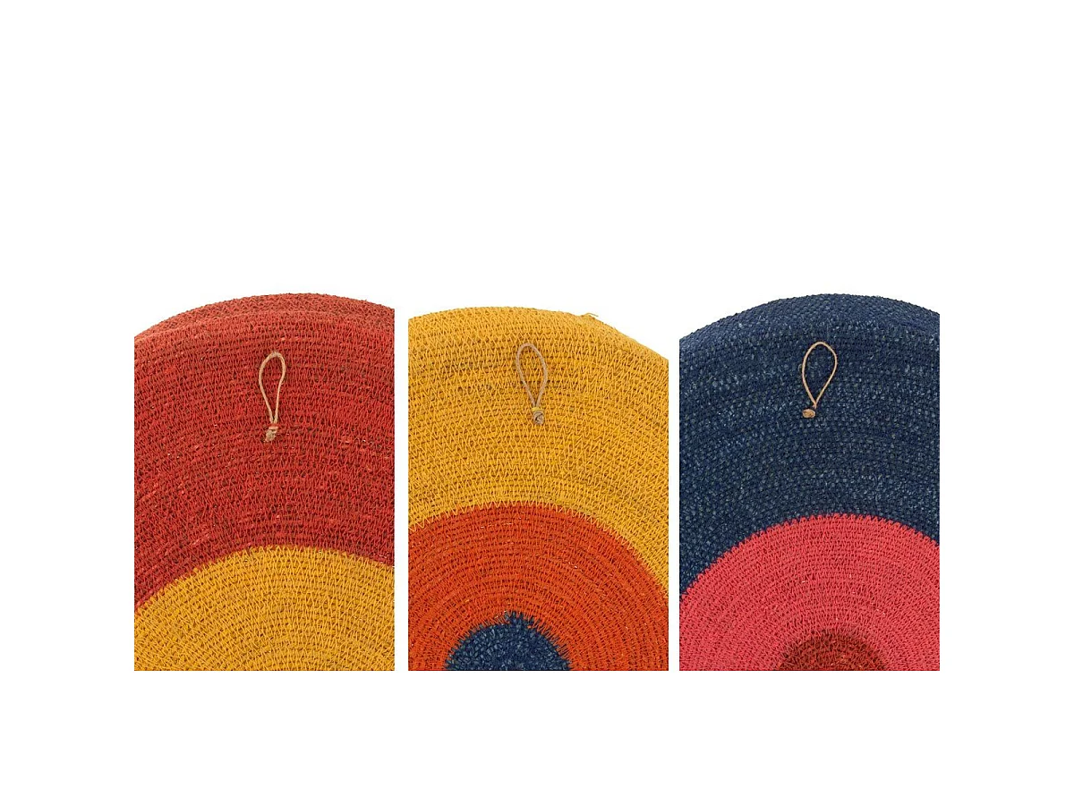 Lot de 3 Plateaux Déco "African" 50cm Multicolore