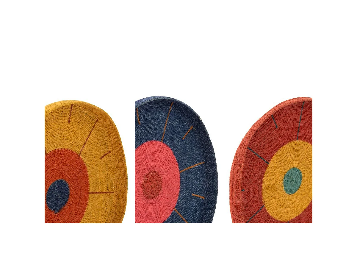 Lot de 3 Plateaux Déco "African" 50cm Multicolore