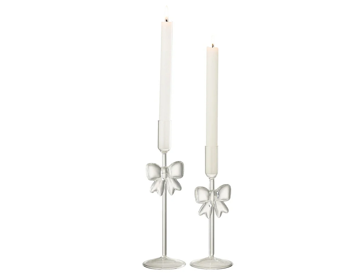 Lot de 2 Chandeliers Design "Nœud" 27cm Transparent