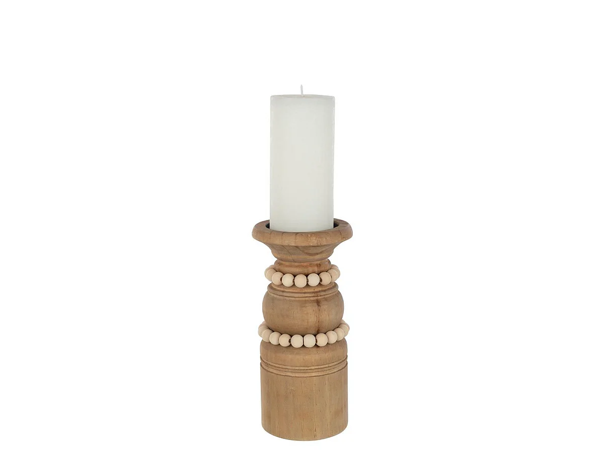 Bougeoir Déco en Pin "Pila" 23cm Naturel