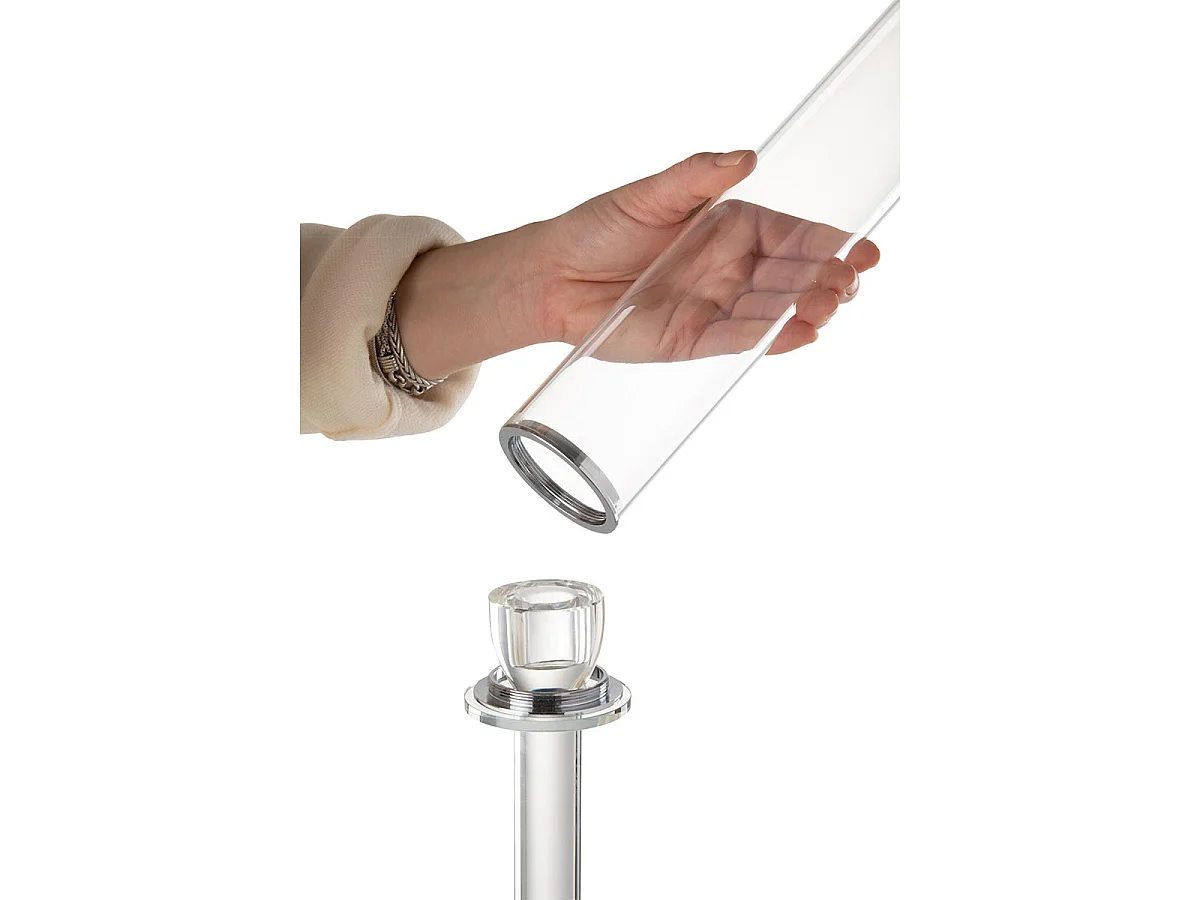 Chandelier Design en Verre "Moira" 100cm Transparent