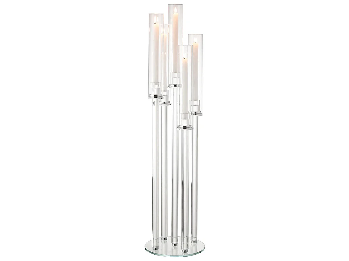 Chandelier Fin 5 Branches "Moira" 100cm Transparent