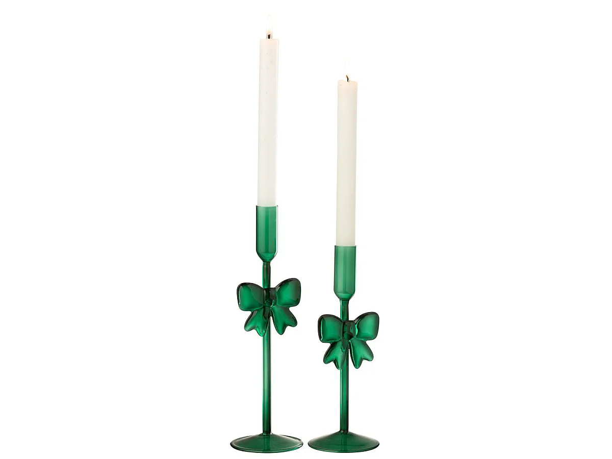 Lot de 2 Chandeliers Design "Nœud" 27cm Vert