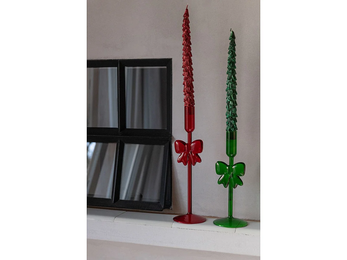 Lot de 2 Chandeliers Design "Nœud" 27cm Vert