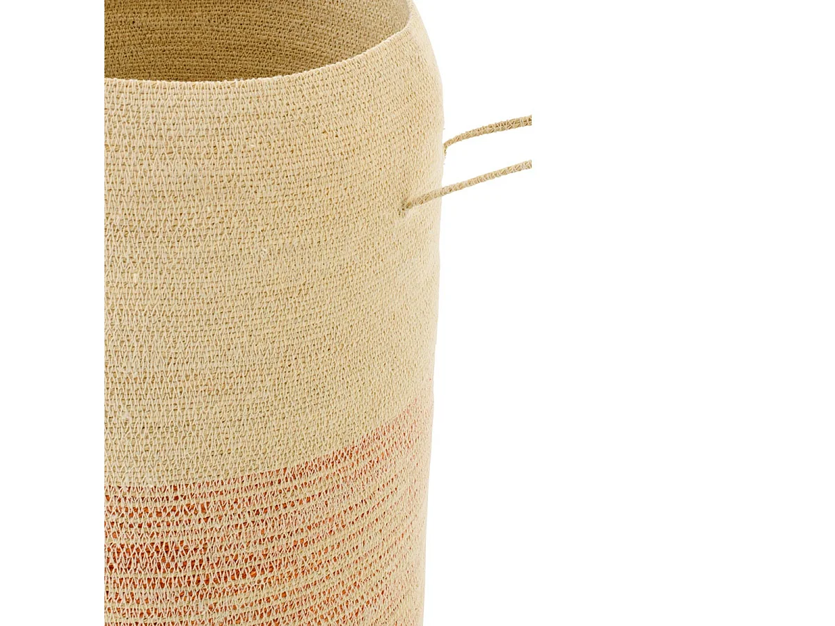 Panier Avec Anses en Jonc "Galene" 60cm Naturel & Orange