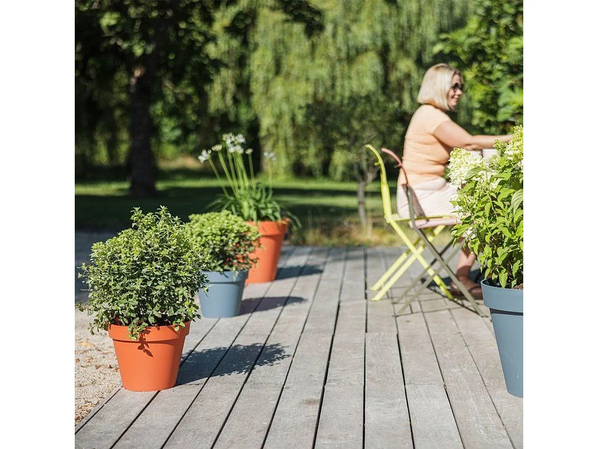 Cache-pot rond EDA Toscane Ø40 x H32 cm - 23 L - Orange terre battue