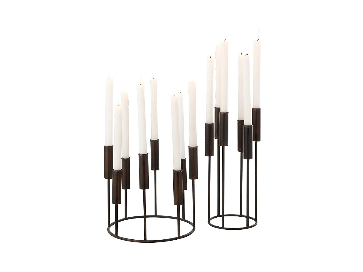 Lot de 2 Chandeliers en Métal "Pierre" 37cm Noir