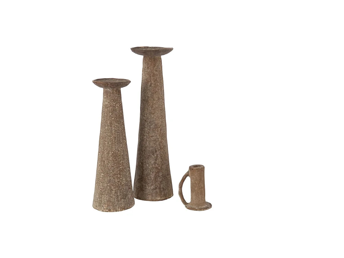 Bougeoir Déco en Métal "Darrel" 36cm Marron