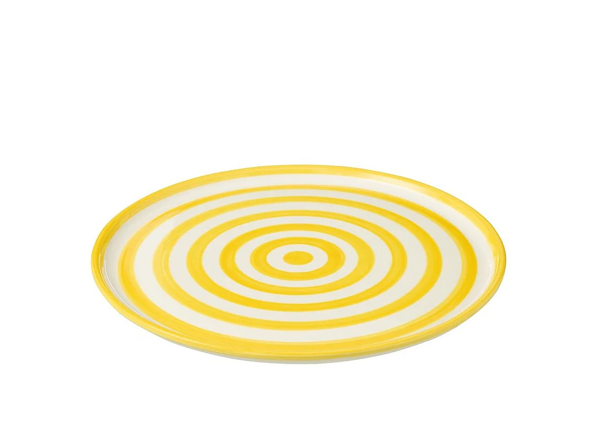 Assiette de Présentation en Céramique "Granada Rayure" 34cm Jaune