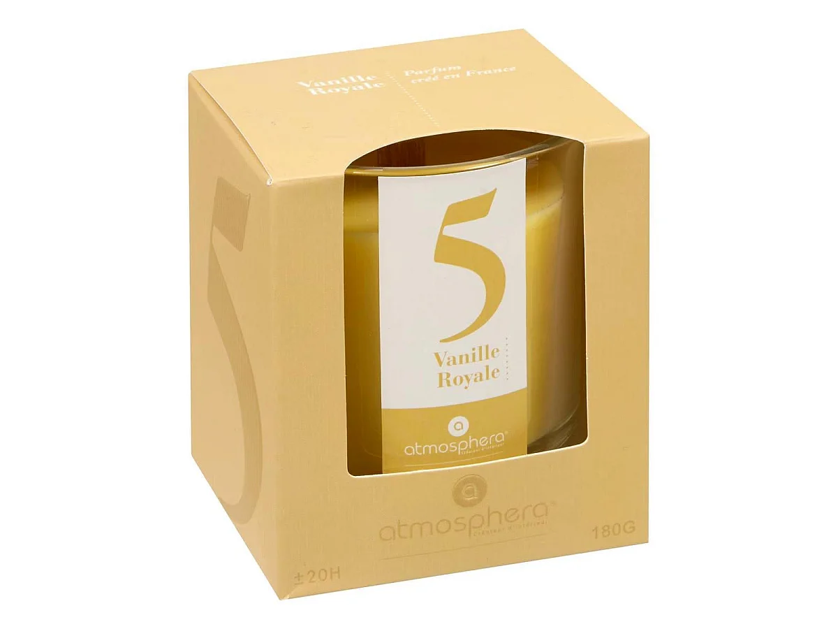 Bougie Parfumée en Verre "Numia" 180g Vanille Royale