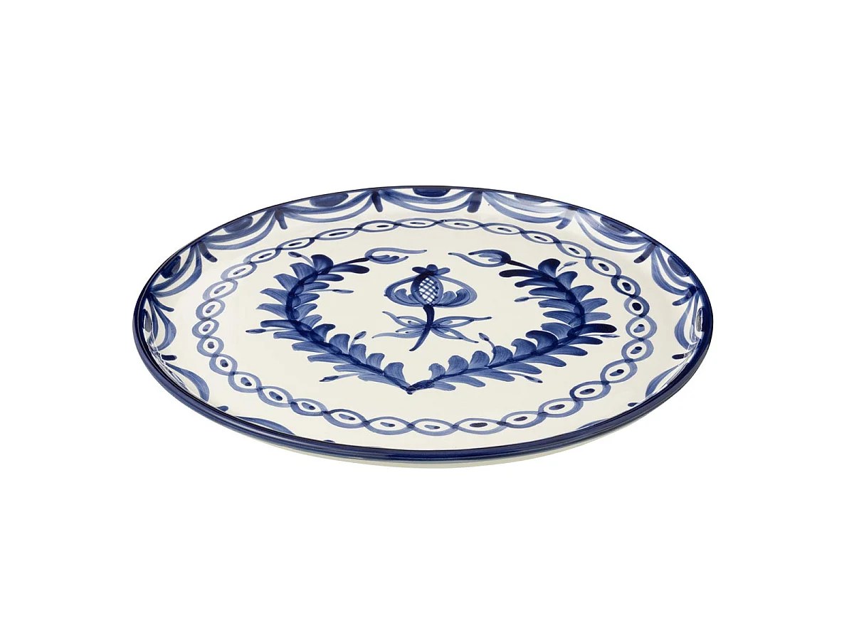 Assiette de Présentation en Céramique "Granada" 34cm Bleu Cobalt