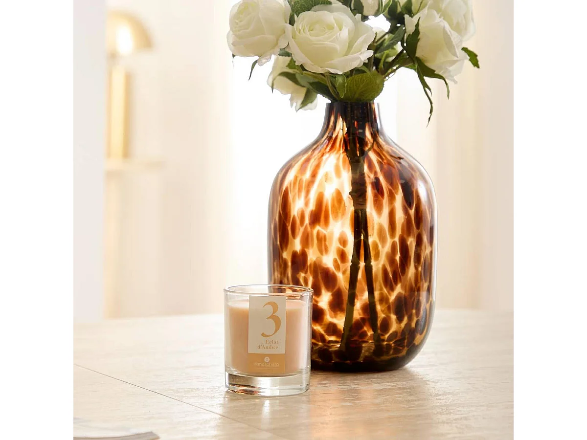 Bougie Parfumée en Verre "Numia" 180g Éclat d'Ambre