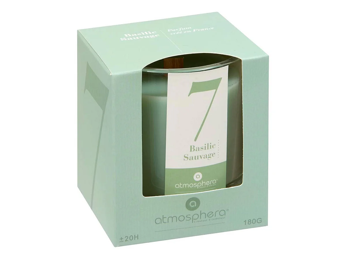 Bougie Parfumée en Verre "Numia" 180g Basilic Sauvage