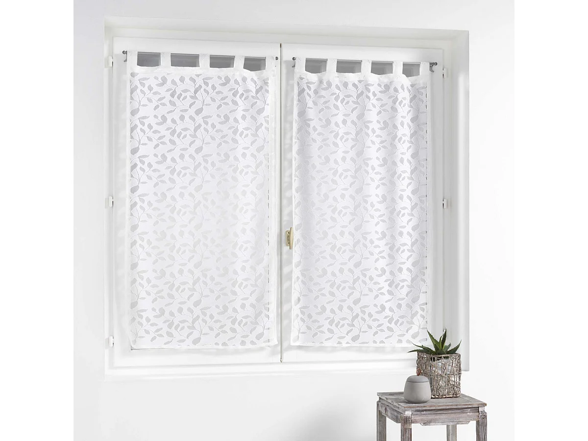 Paire de Voilages Maille "Manon" 60x90cm Blanc