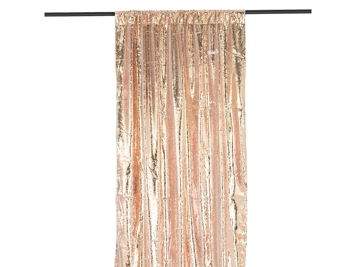 Rideau à Passants "Sequin" 125x250cm Champagne & Blanc