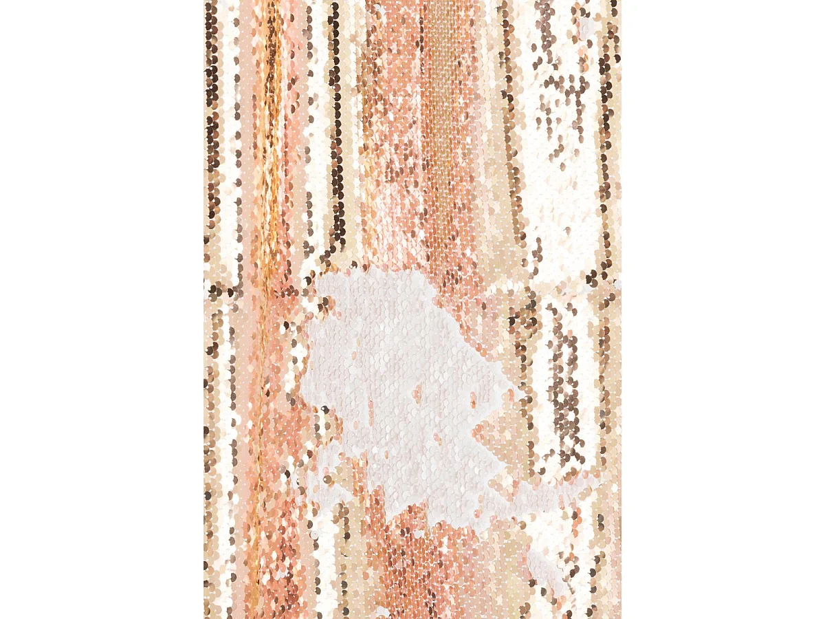 Rideau à Passants "Sequin" 125x250cm Champagne & Blanc