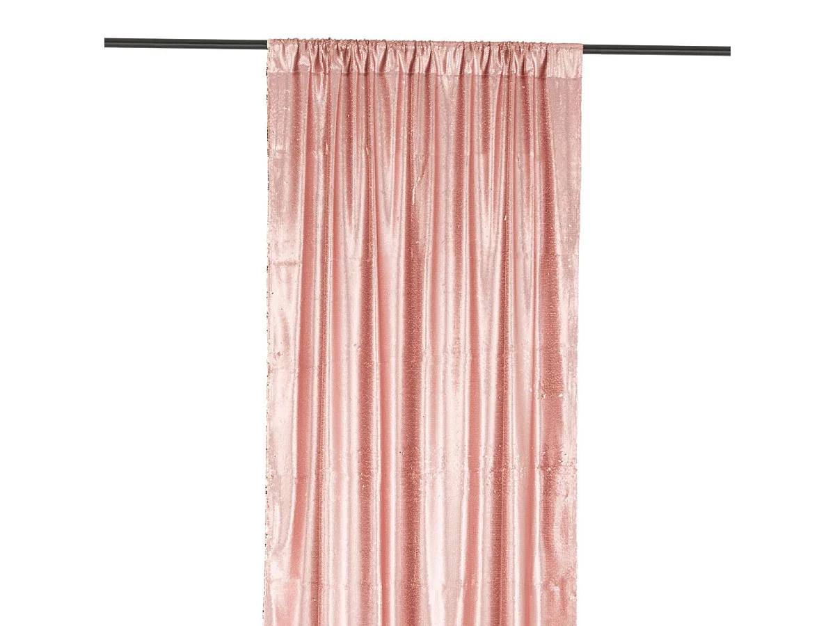 Rideau à Passants "Sequin" 125x250cm Rose & Champagne