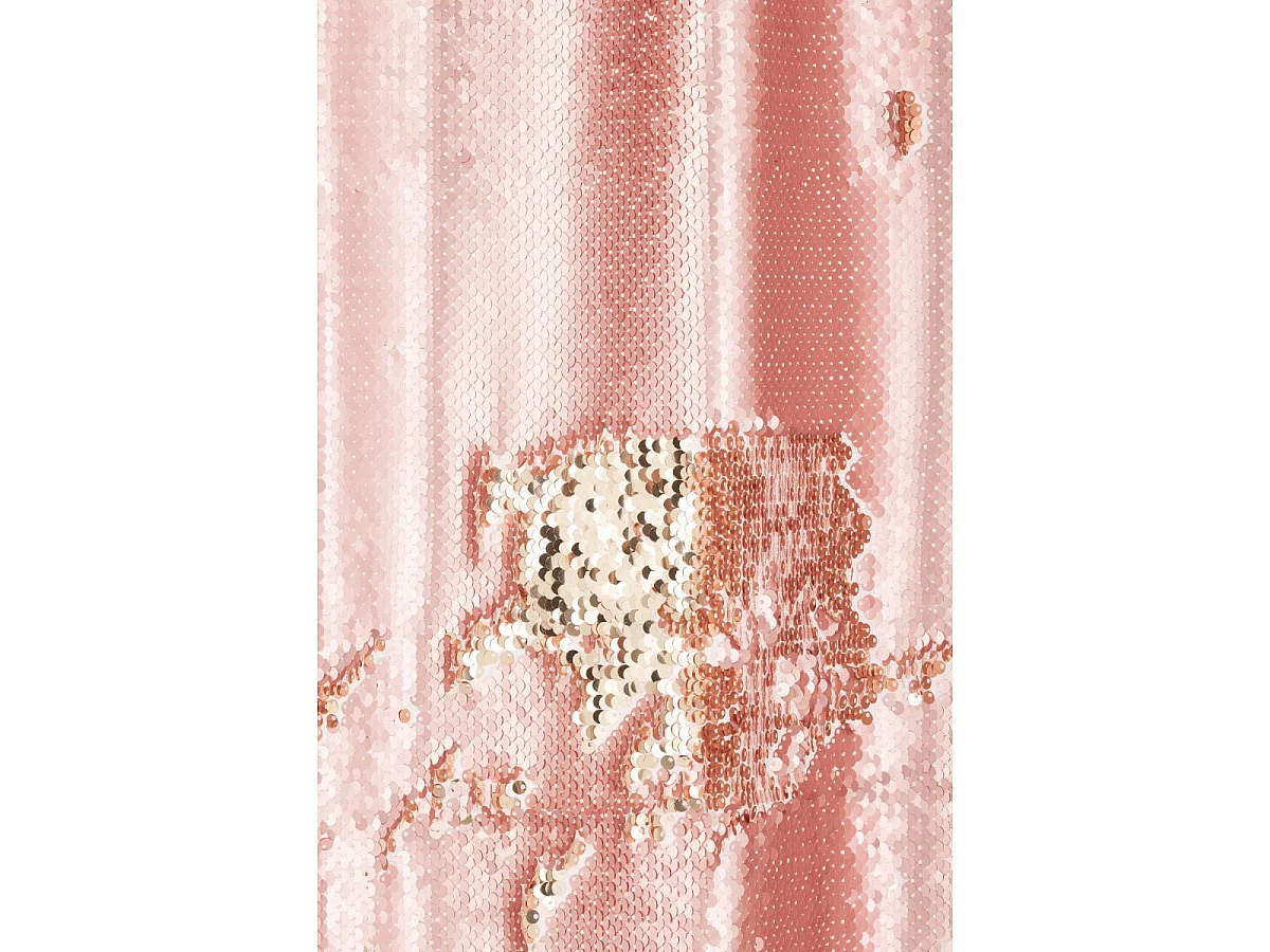Rideau à Passants "Sequin" 125x250cm Rose & Champagne