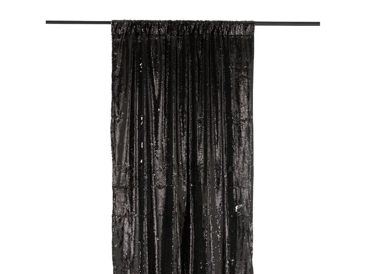 Rideau à Passants "Sequin" 125x250cm Noir & Argent