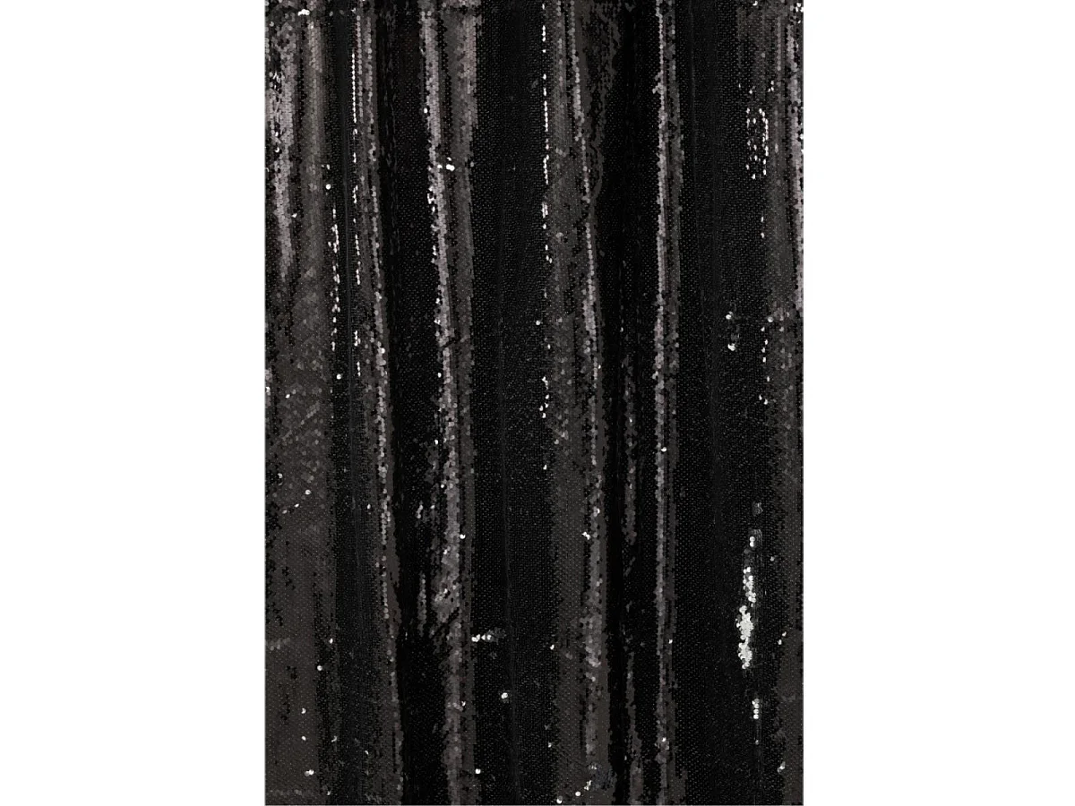 Rideau à Passants "Sequin" 125x250cm Noir & Argent