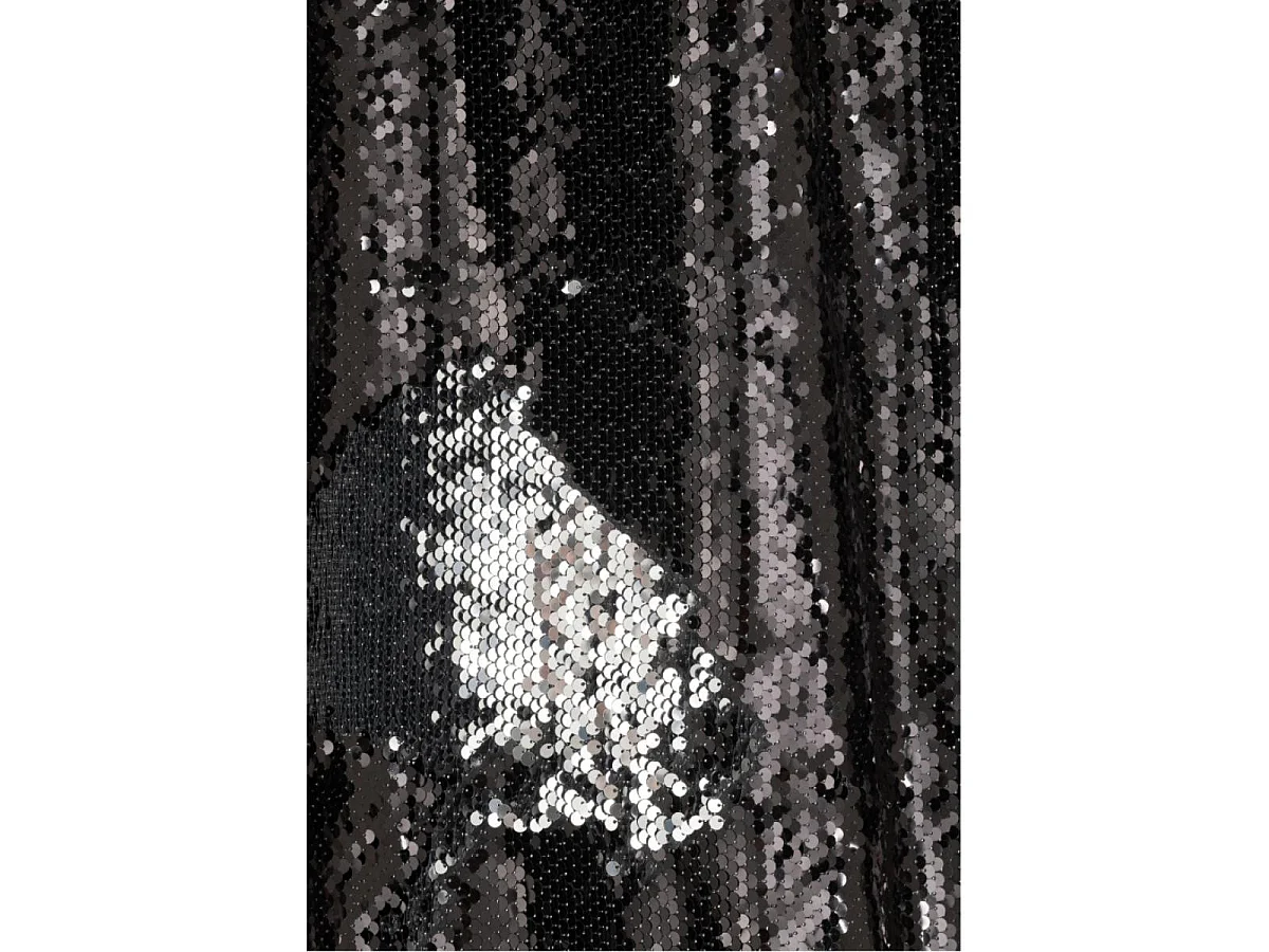 Rideau à Passants "Sequin" 125x250cm Noir & Argent