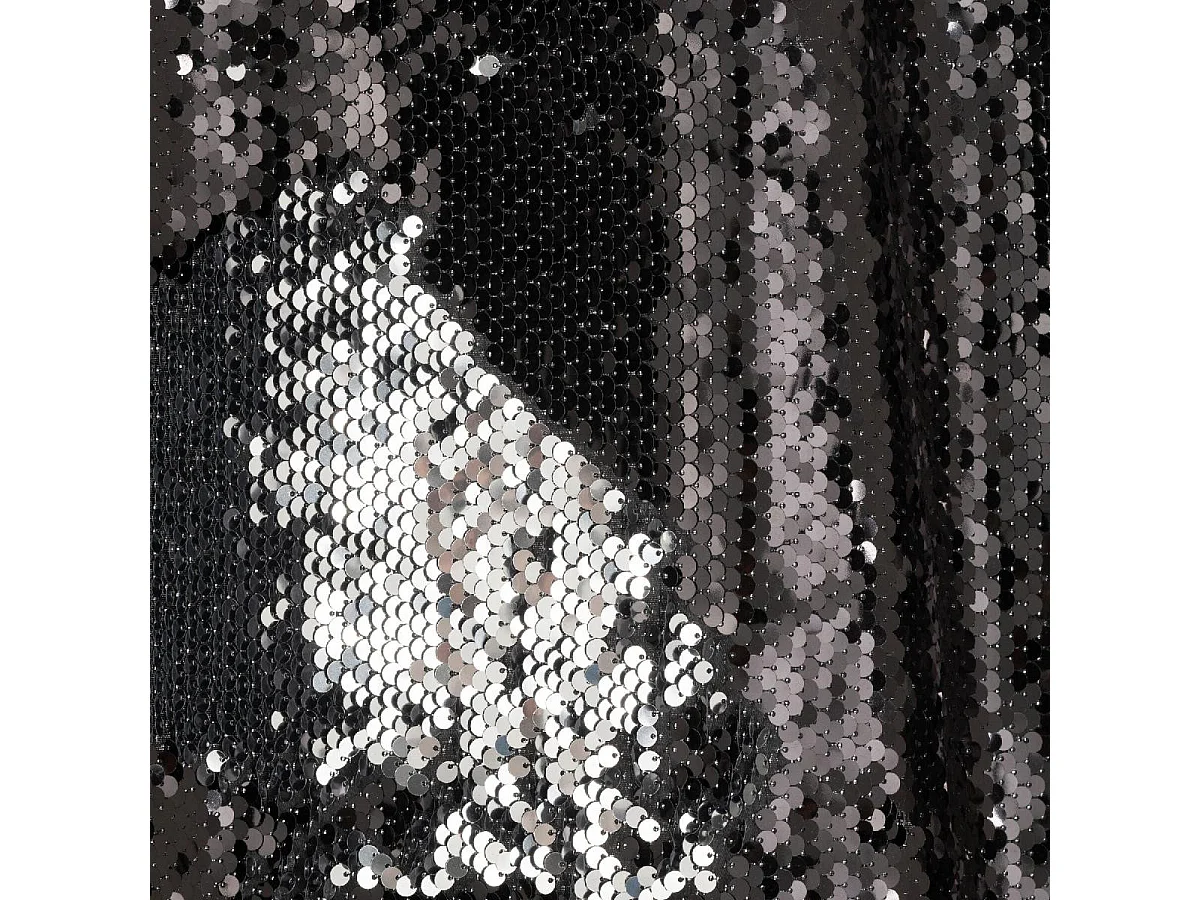 Rideau à Passants "Sequin" 125x250cm Noir & Argent
