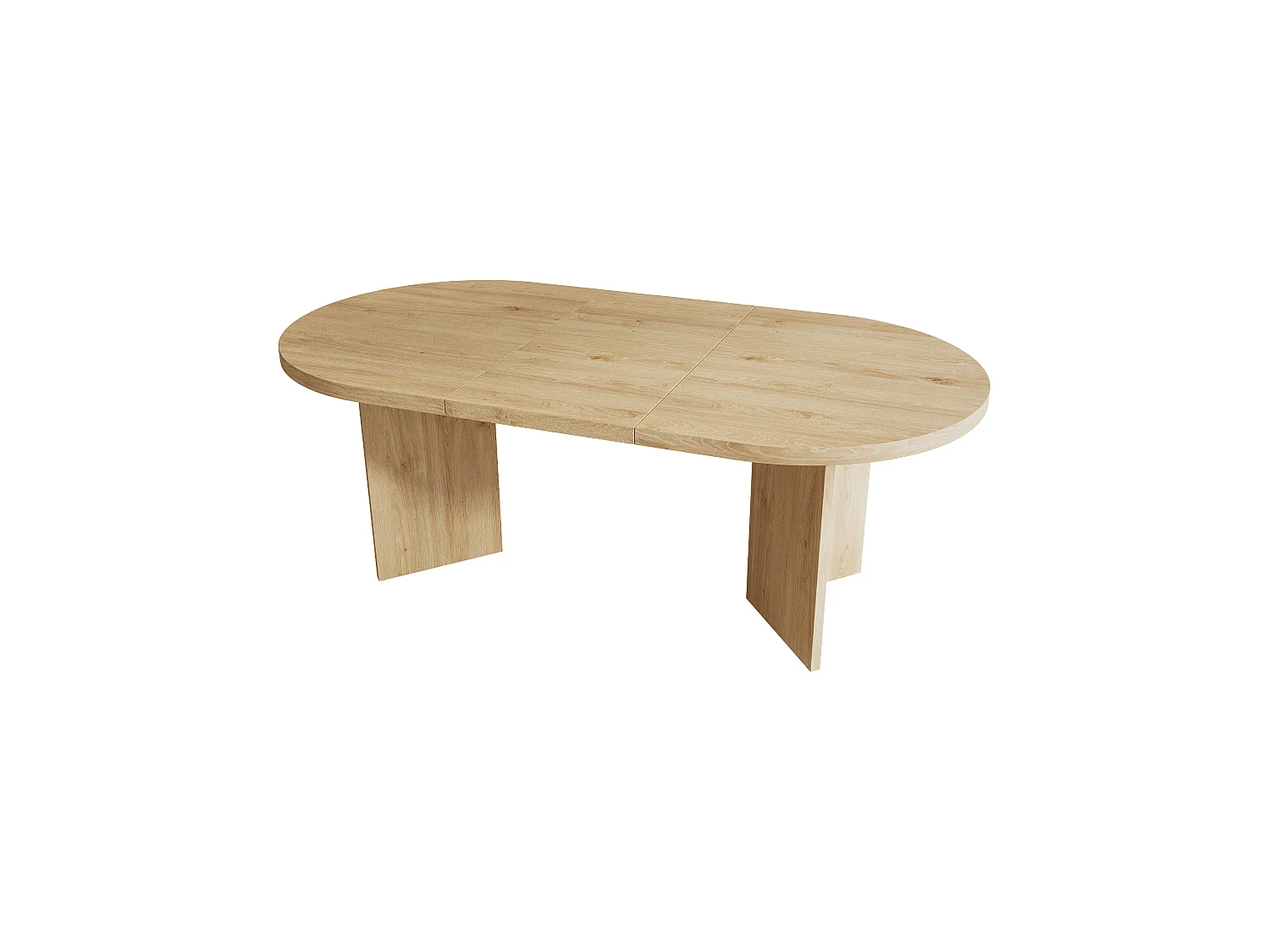 Table à manger ovale 4-6 personnes avec plateau épais et coins arrondis - MDF - 160 x 80 x 75 cm - Chêne