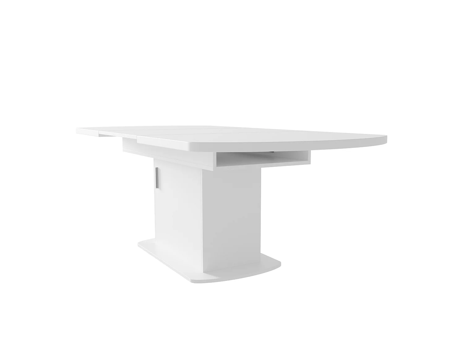 Table à manger extensible 200 x 80 cm pour 4 à 6 couverts avec 1 porte - Panneaux de particules - Blanc