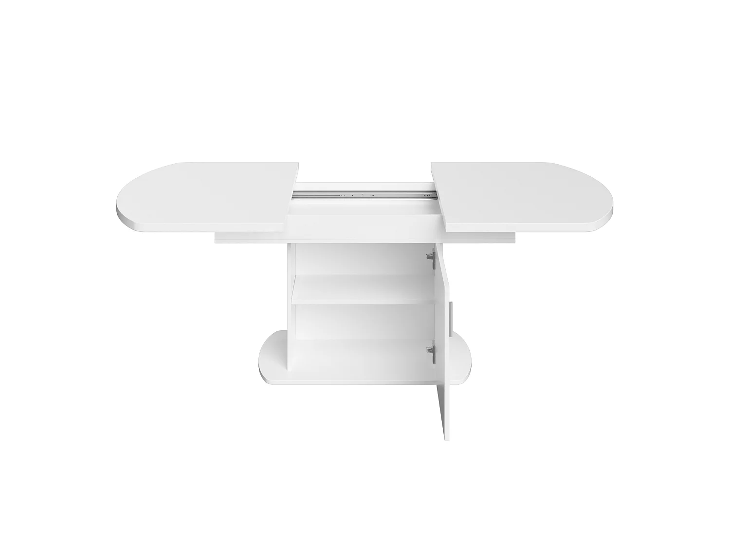 Table à manger extensible 200 x 80 cm pour 4 à 6 couverts avec 1 porte - Panneaux de particules - Blanc