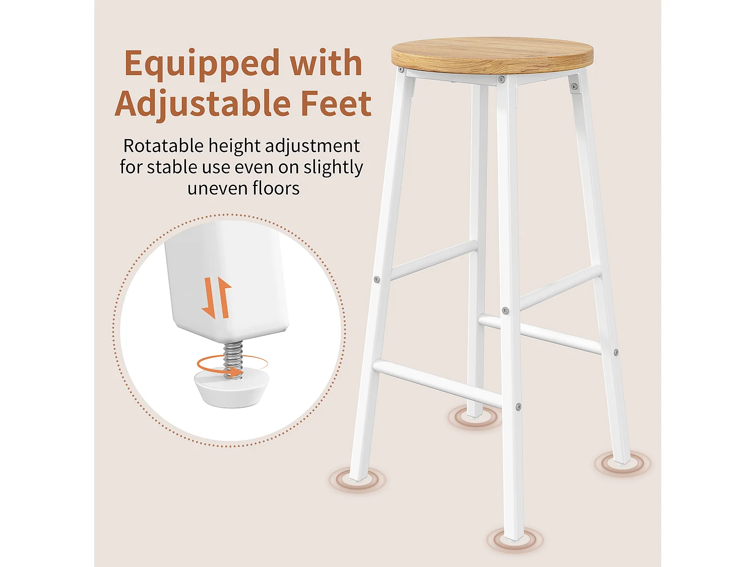 Mobile Kücheninsel mit 2 Hockern, Klapptisch, 2 Schubladen und 2 Türen – MDF + Metall – 137,9 x 45–73 x 92 cm – Weiß