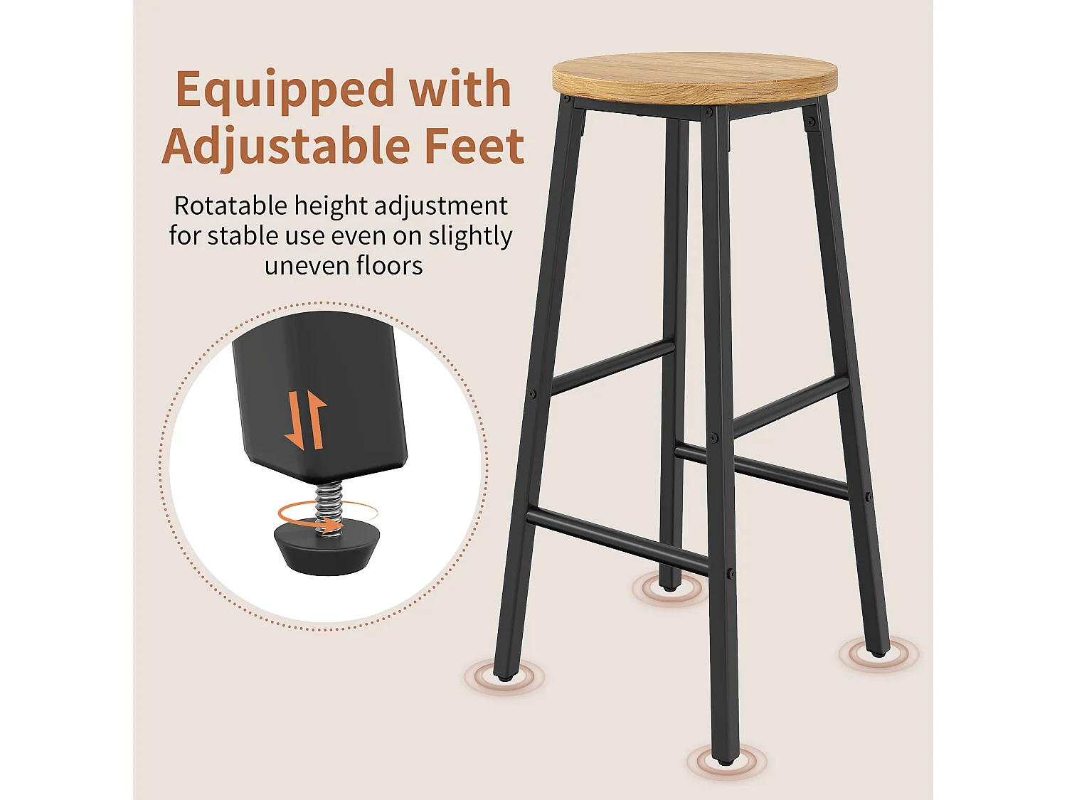 Îlot de cuisine mobile avec 2 tabourets, table rabattable, 2 tiroirs et 2 portes - MDF + métal - 137,9 x 45-73 x 92 cm - Noir