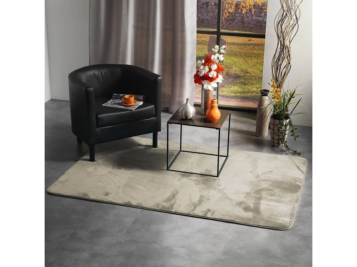 Tapis Uni en Flanelle "Flanou" 120x170cm Taupe