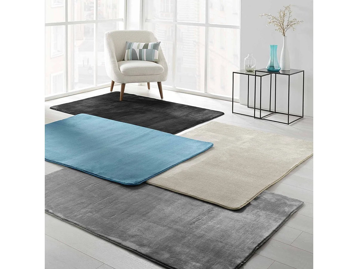Tapis Uni en Flanelle "Flanou" 120x170cm Taupe