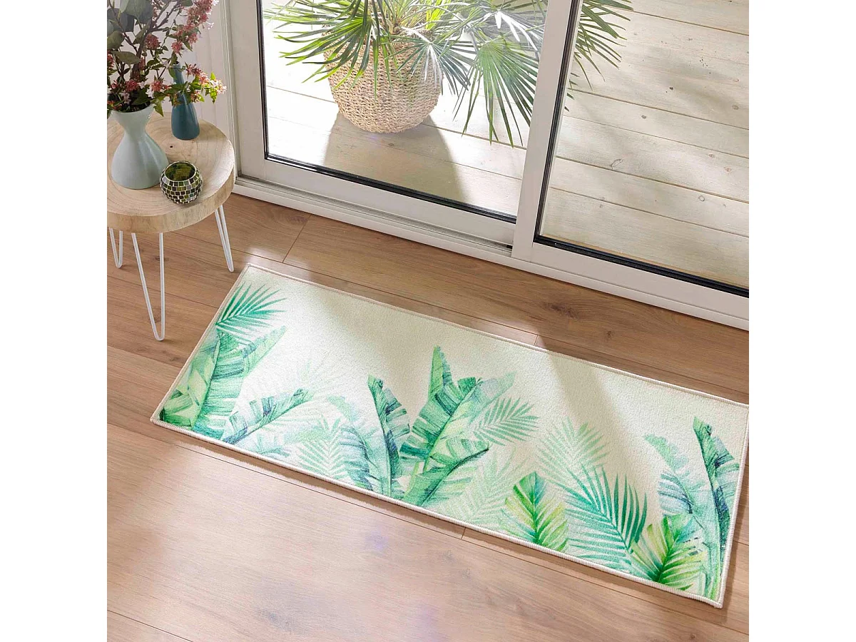 Tapis Déco Imprimé "Native" 50x120cm Vert