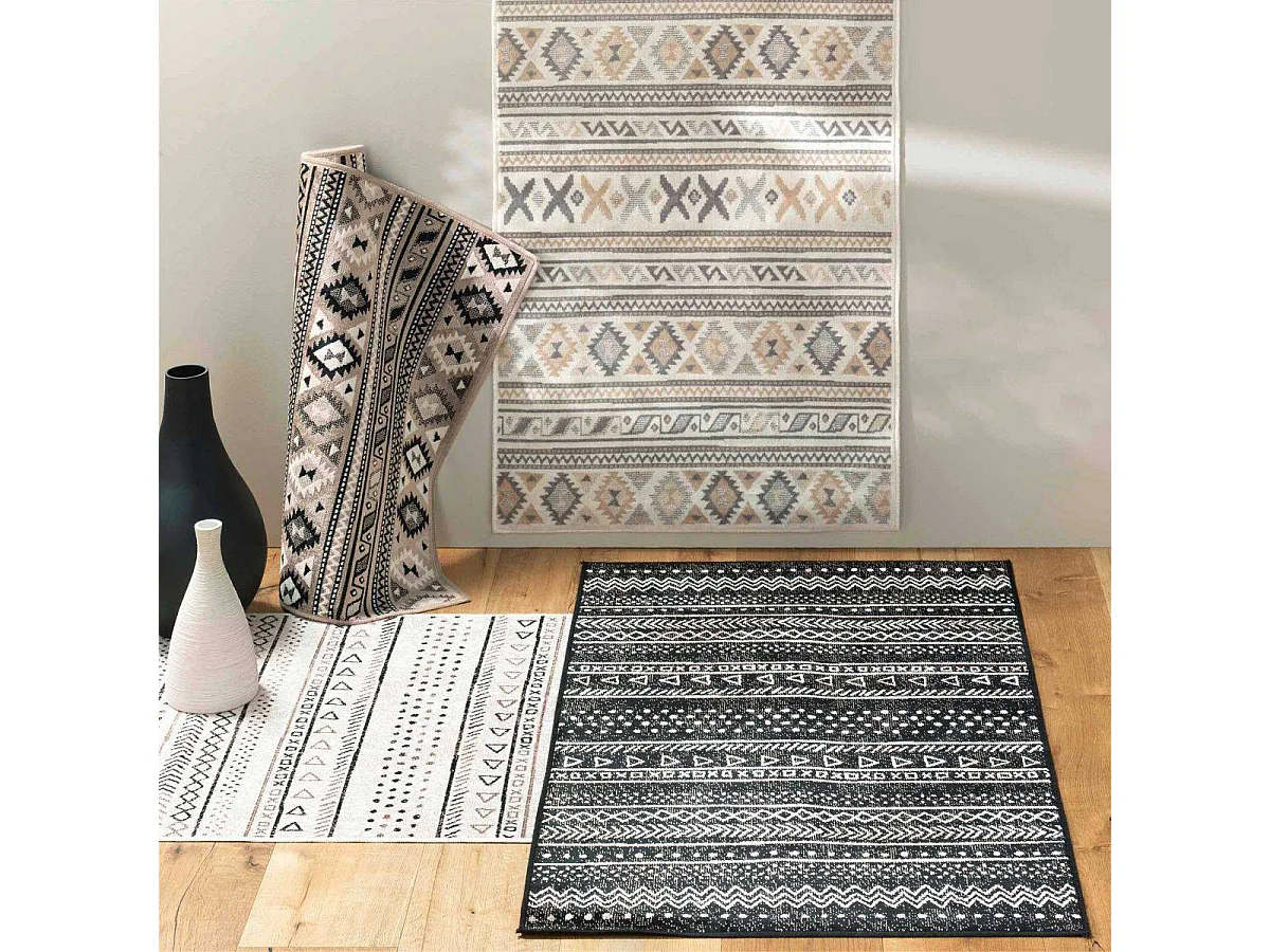 Tapis Déco "Sakari" 68x110cm Taupe