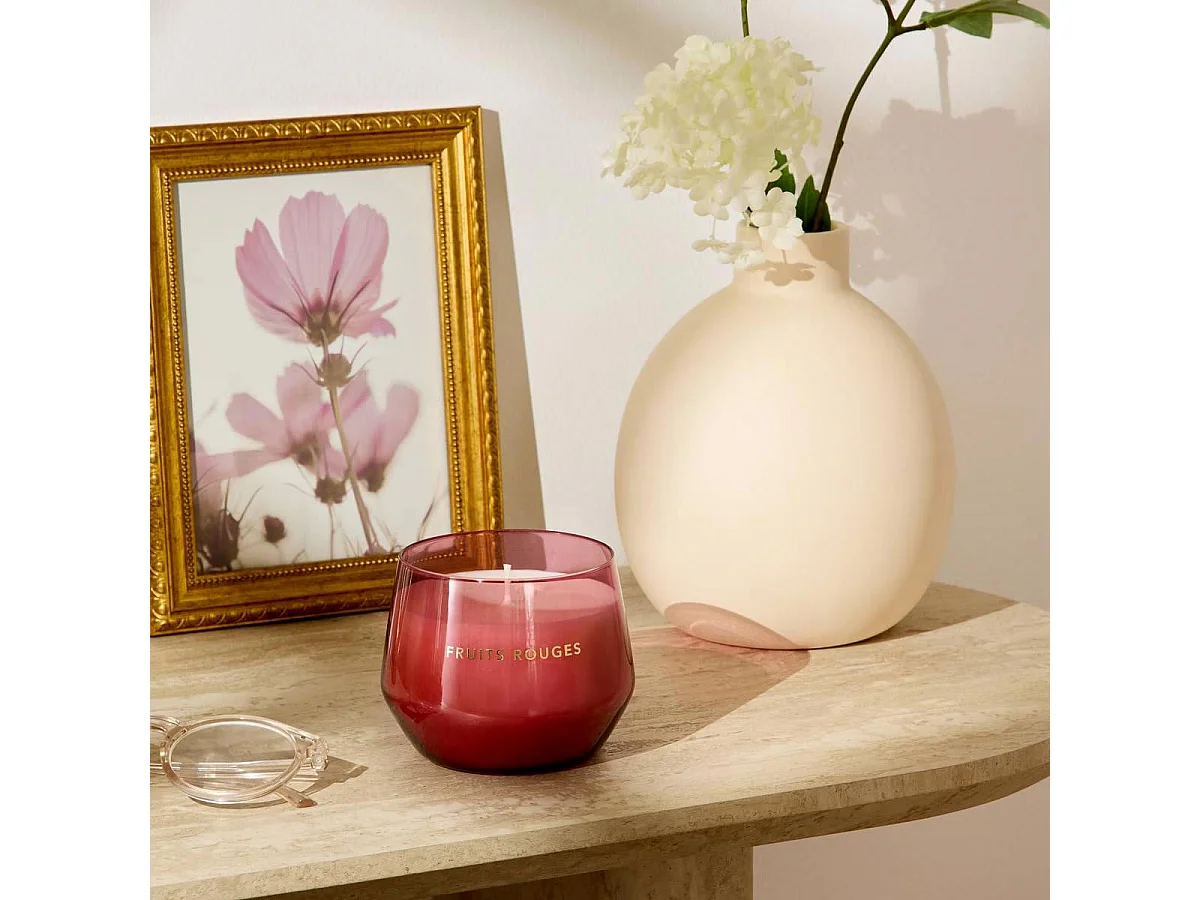 Bougie Parfumée en Verre "Glowy" 300g Fruits Rouges