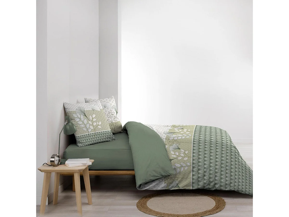 Parure de Lit 3 Pièces "Poetine" 240x220cm Vert