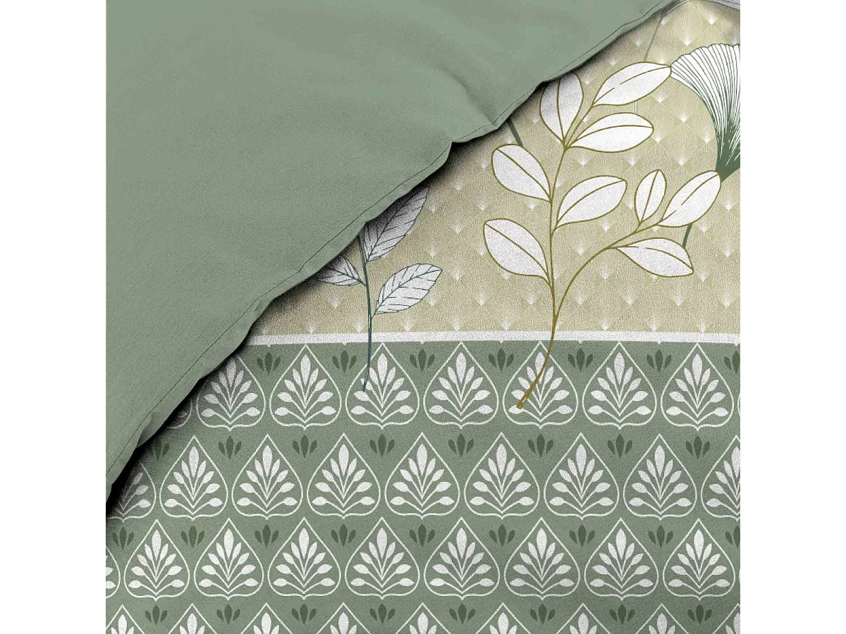 Parure de Lit 3 Pièces "Poetine" 240x220cm Vert