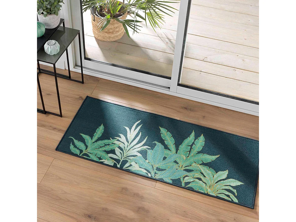 Tapis Déco Imprimé "Vayana" 50x120cm Vert
